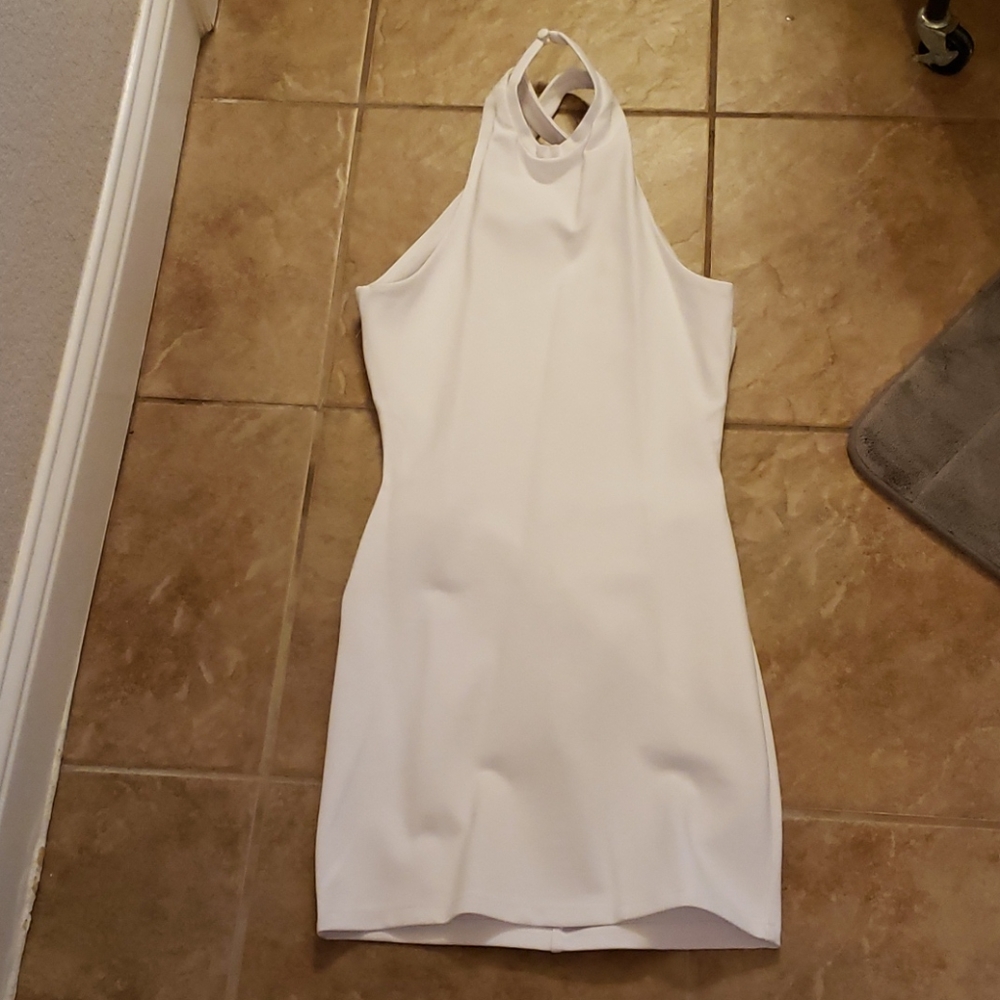 White halter dress